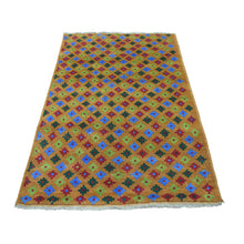 Load image into Gallery viewer, 4&#39;1&quot;x6&#39;1&quot; Brown Tribal Design Colorful Afghan Baluch Pure Wool Hand Knotted Oriental Rug FWR319134