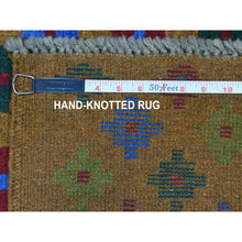 Load image into Gallery viewer, 4&#39;1&quot;x6&#39;1&quot; Brown Tribal Design Colorful Afghan Baluch Pure Wool Hand Knotted Oriental Rug FWR319134