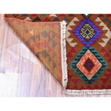 Load image into Gallery viewer, 3&#39;10&quot;x6&#39;2&quot; Brown Geometric Design Colorful Afghan Baluch Hand Knotted 100% Wool Oriental Rug FWR319140