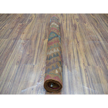 Load image into Gallery viewer, 3&#39;10&quot;x6&#39;2&quot; Brown Geometric Design Colorful Afghan Baluch Hand Knotted 100% Wool Oriental Rug FWR319140