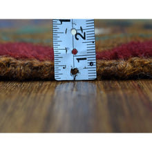 Load image into Gallery viewer, 3&#39;10&quot;x6&#39;2&quot; Brown Geometric Design Colorful Afghan Baluch Hand Knotted 100% Wool Oriental Rug FWR319140