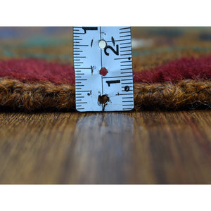 3'10"x6'2" Brown Geometric Design Colorful Afghan Baluch Hand Knotted 100% Wool Oriental Rug FWR319140