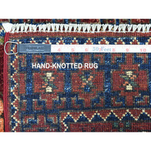 Load image into Gallery viewer, 2&#39;x3&#39; Red Elephant Feet Design Hand Knotted Afghan Ersari Pure Wool Oriental Rug FWR319458