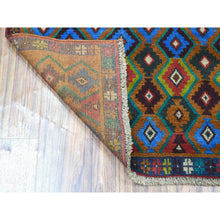 Load image into Gallery viewer, 3&#39;5&quot;x4&#39;5&quot; Brown Tribal Design Colorful Afghan Baluch Hand Knotted Pure Wool Oriental Rug FWR319644