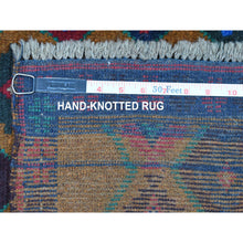 Load image into Gallery viewer, 3&#39;5&quot;x4&#39;5&quot; Brown Tribal Design Colorful Afghan Baluch Hand Knotted Pure Wool Oriental Rug FWR319644