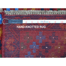 Load image into Gallery viewer, 3&#39;5&quot;x5&#39; Red All Over Design Colorful Afghan Baluch Hand Knotted Pure Wool Oriental Rug FWR319698