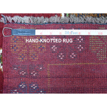 Load image into Gallery viewer, 3&#39;7&quot;x4&#39;10&quot; Red Colorful Afghan Baluch Tribal Design Hand Knotted Pure Wool Oriental Rug FWR319710
