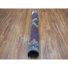Load image into Gallery viewer, 3&#39;3&quot;x4&#39;9&quot; Red Colorful Afghan Baluch Geometric Design Hand Knotted Pure Wool Oriental Rug FWR319740
