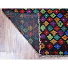 Load image into Gallery viewer, 3&#39;5&quot;x5&#39; Colorful Afghan Baluch All Over Design Hand Knotted Pure Wool Oriental Rug FWR319746