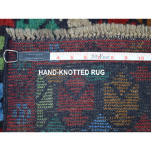 Load image into Gallery viewer, 3&#39;5&quot;x4&#39;8&quot; Red Tribal Design Colorful Afghan Baluch Hand Knotted Pure Wool Oriental Rug FWR319758