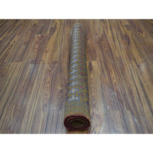 3'3"x4'7" Brown All Over Design Colorful Afghan Baluch Hand Knotted Pure Wool Oriental Rug FWR319764