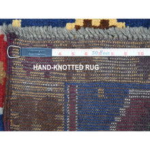 Load image into Gallery viewer, 3&#39;8&quot;x5&#39;9&quot; Blue Colorful Afghan Baluch Tribal Deisgn Pure Wool Hand Knotted Oriental Rug FWR319836