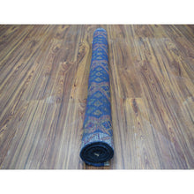 Load image into Gallery viewer, 4&#39;1&quot;x5&#39;8&quot; Blue Colorful Afghan Baluch Geometric Design Hand Knotted Pure Wool Oriental Rug FWR319896