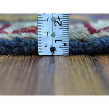 Load image into Gallery viewer, 4&#39;1&quot;x5&#39;8&quot; Blue Colorful Afghan Baluch Geometric Design Hand Knotted Pure Wool Oriental Rug FWR319896