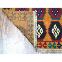 Load image into Gallery viewer, 6&#39;x7&#39;10&quot; Orange Geometric Design Colorful Afghan Baluch Hand Knotted Pure Wool Oriental Rug FWR319986