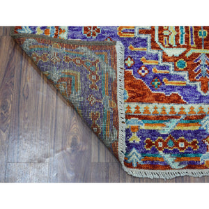 4'10"x6'6" Red Colorful Afghan Baluch Hand Knotted Tribal Design Pure Wool Oriental Rug FWR320004