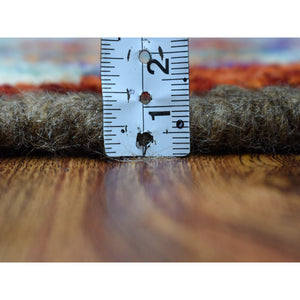 4'10"x6'6" Red Colorful Afghan Baluch Hand Knotted Tribal Design Pure Wool Oriental Rug FWR320004