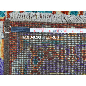 4'10"x6'6" Red Colorful Afghan Baluch Hand Knotted Tribal Design Pure Wool Oriental Rug FWR320004