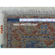 Load image into Gallery viewer, 5&#39;x6&#39;7&quot; Ivory Tribal Design Colorful Afghan Baluch Hand Knotted Pure Wool Oriental Rug FWR320022