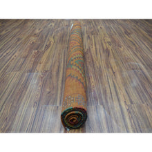 Load image into Gallery viewer, 5&#39;8&quot;x7&#39;10&quot; Burnt Orange Colorful Afghan Baluch Hand Knotted Geometric Design Pure Wool Oriental Rug FWR320034