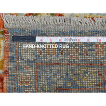 Load image into Gallery viewer, 5&#39;8&quot;x7&#39;9&quot; Orange Colorful Afghan Baluch Hand Knotted Tribal Design Pure Wool Oriental Rug FWR320040