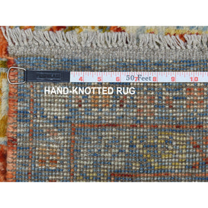 5'8"x7'9" Orange Colorful Afghan Baluch Hand Knotted Tribal Design Pure Wool Oriental Rug FWR320040