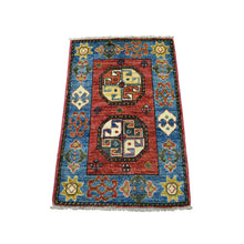 Load image into Gallery viewer, 2&#39;x3&#39; Red Tekke Design Hand Knotted Afghan Ersari Pure Wool Oriental Rug FWR320538