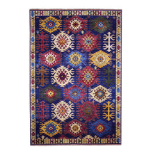 Load image into Gallery viewer, 6&#39;x8&#39;10&quot; Afghan Ersari With Large Repetitive Colorful Symbols Hand Knotted Oriental Rug FWR320832