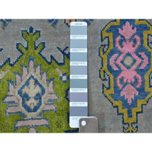 Load image into Gallery viewer, 3&#39;10&quot;x5&#39;5&quot; Colorful Gray Fusion Kazak Pure Wool Geometric Design Hand Knotted Oriental Rug FWR321090