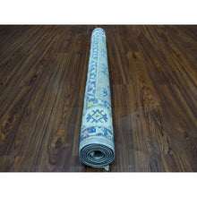 Load image into Gallery viewer, 3&#39;10&quot;x5&#39;5&quot; Colorful Gray Fusion Kazak Pure Wool Geometric Design Hand Knotted Oriental Rug FWR321090