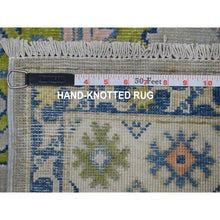 Load image into Gallery viewer, 3&#39;10&quot;x5&#39;5&quot; Colorful Gray Fusion Kazak Pure Wool Geometric Design Hand Knotted Oriental Rug FWR321090
