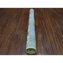 Load image into Gallery viewer, 4&#39;x6&#39;4&quot; Colorful Yellow Fusion Kazak Pure Wool Hand Knotted Oriental Rug FWR321168