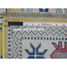 Load image into Gallery viewer, 4&#39;x6&#39;4&quot; Colorful Yellow Fusion Kazak Pure Wool Hand Knotted Oriental Rug FWR321168