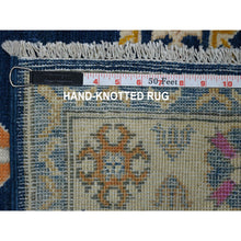 Load image into Gallery viewer, 3&#39;1&quot;x5&#39; Colorful Navy Blue Fusion Kazak Pure Wool Hand Knotted Oriental Rug FWR321234