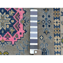Load image into Gallery viewer, 3&#39;3&quot;x5&#39; Colorful Gray Fusion Kazak Pure Wool Geometric Design Hand Knotted Oriental Rug FWR321240
