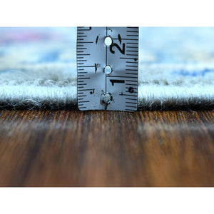 3'3"x5' Colorful Gray Fusion Kazak Pure Wool Geometric Design Hand Knotted Oriental Rug FWR321240