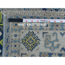 Load image into Gallery viewer, 3&#39;3&quot;x5&#39; Colorful Gray Fusion Kazak Pure Wool Geometric Design Hand Knotted Oriental Rug FWR321240