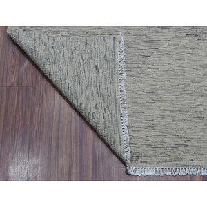 3'1"x14' Gray Shades Flat Weave Kilim Pure Wool Hand Woven Runner Oriental Rug FWR322914