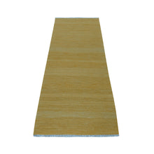 Load image into Gallery viewer, 2&#39;4&quot;x6&#39;4&quot; Gold Shades Flat Weave Kilim Pure Wool Hand Woven Runner Oriental Rug FWR323130