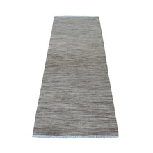 Load image into Gallery viewer, 2&#39;6&quot;x6&#39;5&quot; Brown Shades Flat Weave Kilim Pure Wool Hand Woven Runner Oriental Rug FWR323196