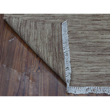 Load image into Gallery viewer, 2&#39;6&quot;x6&#39;5&quot; Brown Shades Flat Weave Kilim Pure Wool Hand Woven Runner Oriental Rug FWR323196