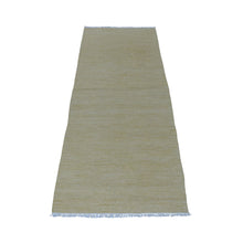 Load image into Gallery viewer, 2&#39;6&quot;x6&#39;3&quot; Yellow Shades Flat Weave Kilim Pure Wool Hand Woven Runner Rug FWR323220