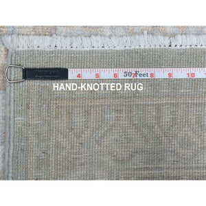 4'1"x6'1" White Wash Peshawar Mahal Design Pure Wool Hand Knotted Oriental Rug FWR323568