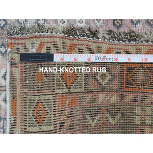 5'2"x8'10" Vintage And Worn Down Distressed Colors Persian Shiraz Distressed Hand Knotted Bohemian Rug FWR324156