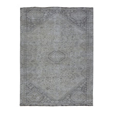 Load image into Gallery viewer, 6&#39;10&quot;x9&#39;9&quot; Vintage And Worn Down Distressed Colors Persian Qashqai Distressed Hand Knotted Bohemian Rug FWR324198