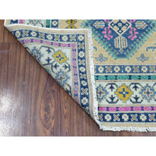 Load image into Gallery viewer, 4&#39;1&quot;x6&#39;1&quot; Colorful Beige Fusion Kazak Pure Wool Hand Knotted Oriental Rug FWR324918