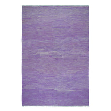 Load image into Gallery viewer, 6&#39;8&quot;x9&#39;8&quot; Lavender Shades Flat Weave Kilim Pure Wool Hand Woven Oriental Rug FWR325278