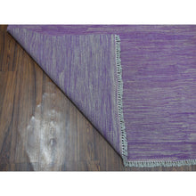 Load image into Gallery viewer, 6&#39;8&quot;x9&#39;8&quot; Lavender Shades Flat Weave Kilim Pure Wool Hand Woven Oriental Rug FWR325278