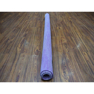 6'8"x9'8" Lavender Shades Flat Weave Kilim Pure Wool Hand Woven Oriental Rug FWR325278