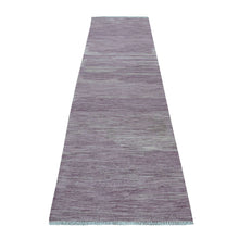 Load image into Gallery viewer, 2&#39;8&quot;x10&#39; Lavender shades Reversible Kilim Pure Wool Hand Woven Runner Oriental Rug FWR325488